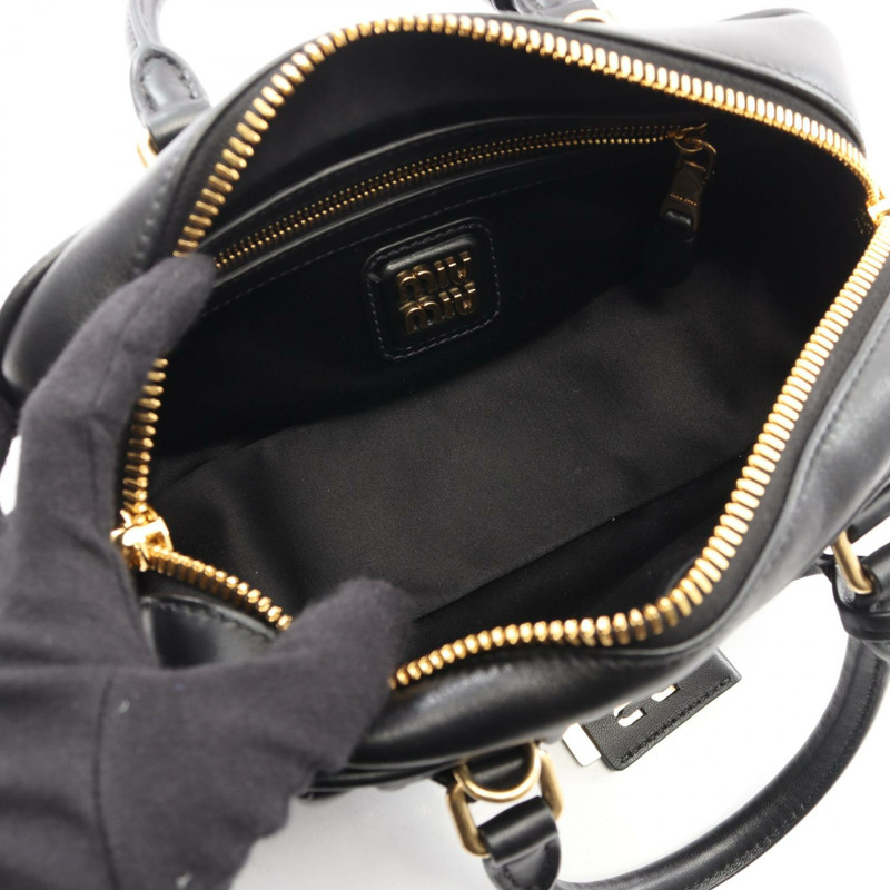 Miu Miu MATELASSE 2WAY 肩斜背包 5BB142 黑色皮革 二手-2