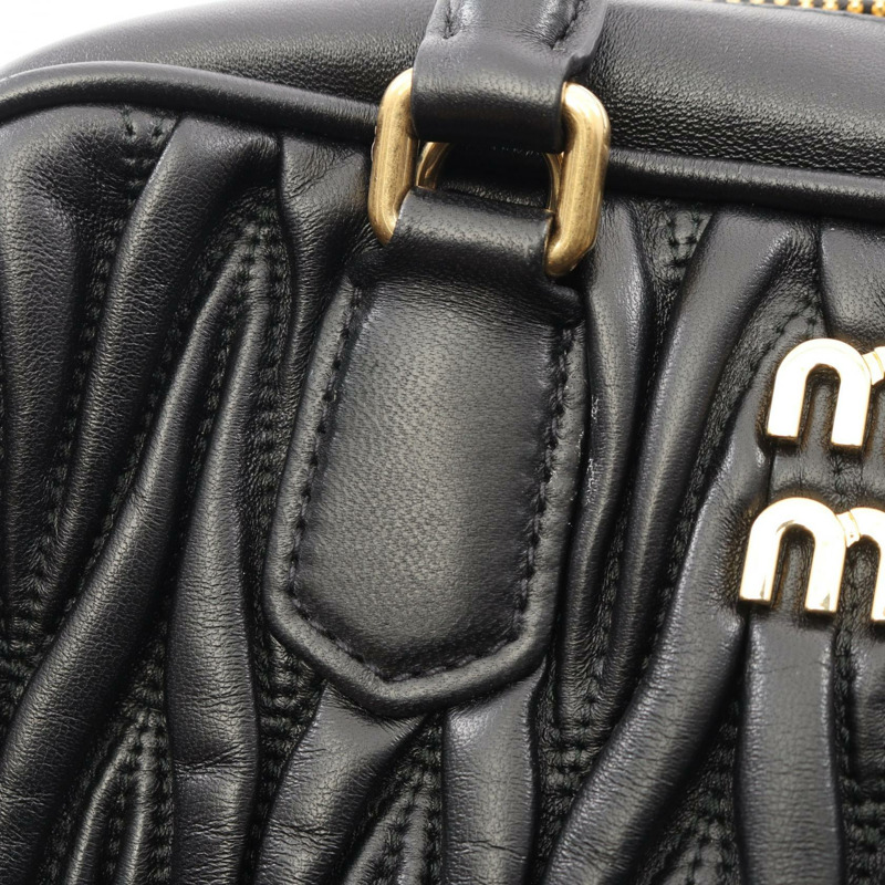 Miu Miu MATELASSE 2WAY 肩斜背包 5BB142 黑色皮革 二手-6