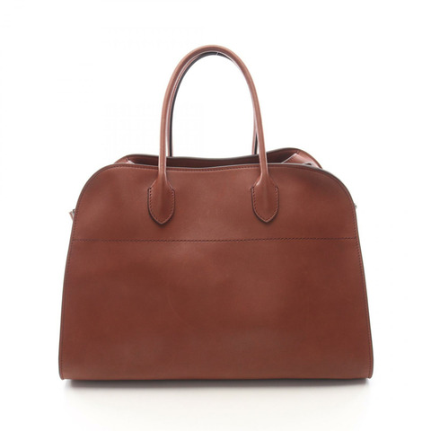 THE ROW SOFT MARGAUX 15 手提包，棕色皮革，二手女款
