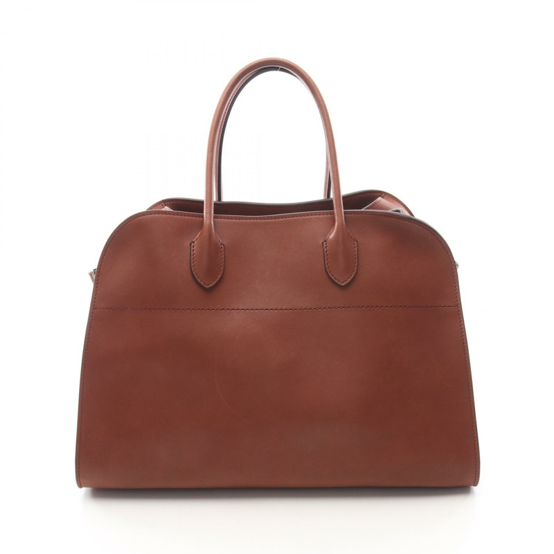 THE ROW SOFT MARGAUX 15 手提包，棕色皮革，二手女款-0