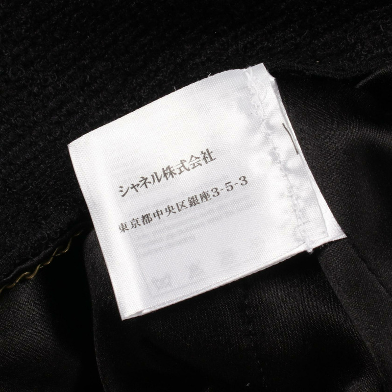 香奈兒 COCO 標誌紐扣拉鍊 其他外套 P38750V25674 羊毛真絲 黑色 金色 波爾多紅 二手 女士-3