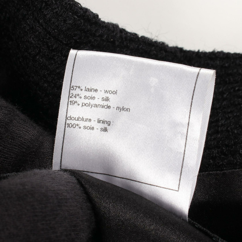 香奈兒 COCO 標誌紐扣拉鍊 其他外套 P38750V25674 羊毛真絲 黑色 金色 波爾多紅 二手 女士-4