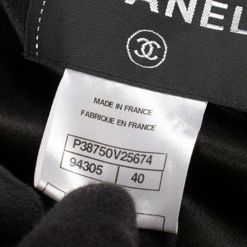 香奈兒 COCO 標誌紐扣拉鍊 其他外套 P38750V25674 羊毛真絲 黑色 金色 波爾多紅 二手 女士-5