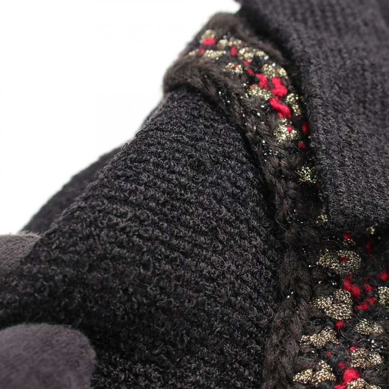 香奈兒 COCO 標誌紐扣拉鍊 其他外套 P38750V25674 羊毛真絲 黑色 金色 波爾多紅 二手 女士-6