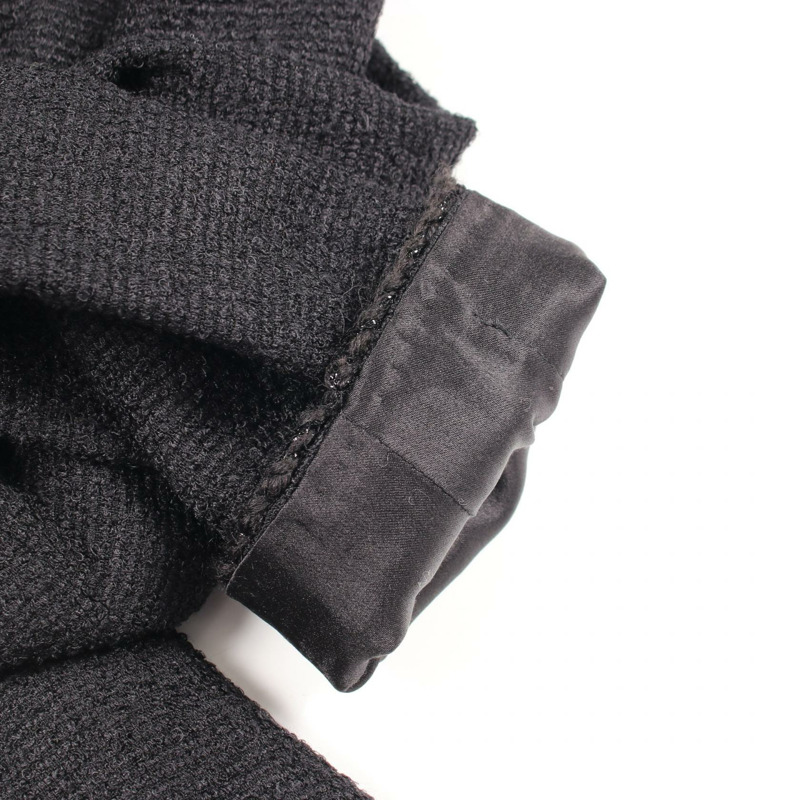 香奈兒 COCO 標誌紐扣拉鍊 其他外套 P38750V25674 羊毛真絲 黑色 金色 波爾多紅 二手 女士-8