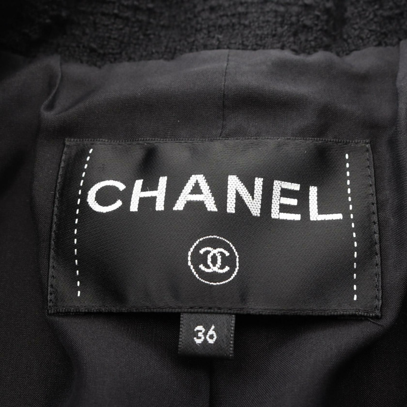 香奈兒 (CHANEL) 黑色羊毛短款外套 #36 P55472V30555 二手女款-2
