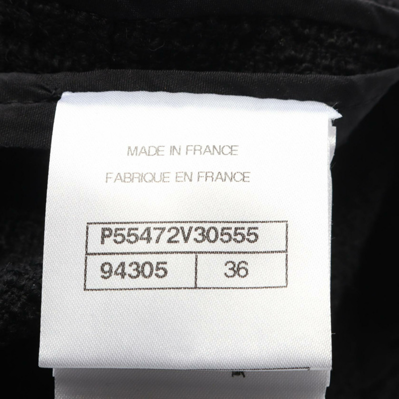 香奈兒 (CHANEL) 黑色羊毛短款外套 #36 P55472V30555 二手女款-5