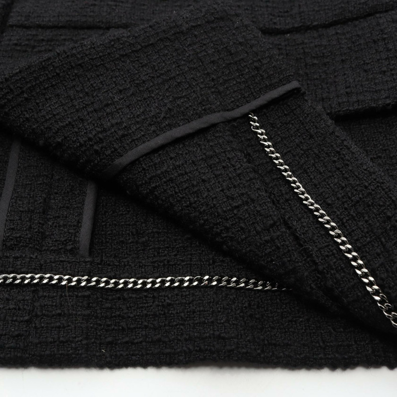 香奈兒 (CHANEL) 黑色羊毛短款外套 #36 P55472V30555 二手女款-6