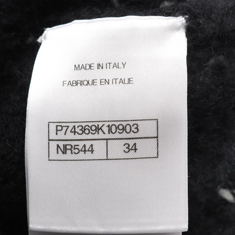 香奈兒 COCO 標誌 其他夾克 羊絨真絲 黑色 二手 男女通用-4