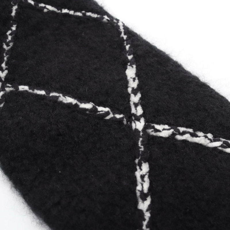 香奈兒 COCO 標誌 其他夾克 羊絨真絲 黑色 二手 男女通用-5