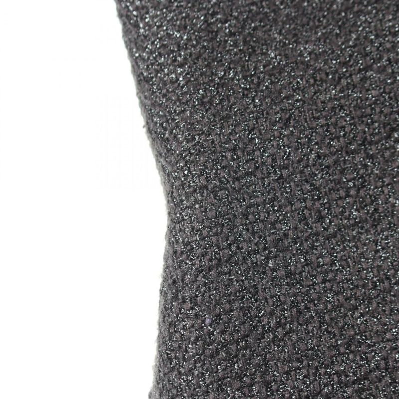 香奈兒 COCO 標誌紐扣，撞色斜紋軟呢，無領。其他外套 P44723W05198 尼龍腈綸 黑色 二手 女款-6