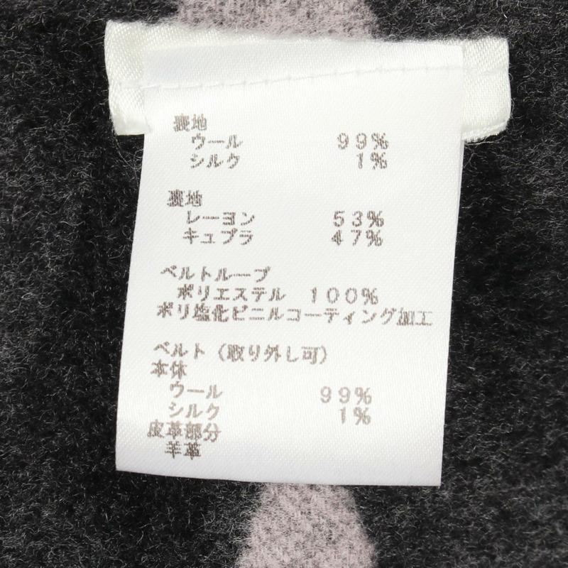 路易威登 (LOUIS VUITTON) 連帽裹身大衣，巨型Monogram圖案，其他款式，FJC022NUV，羊毛材質，灰色，二手女款-3