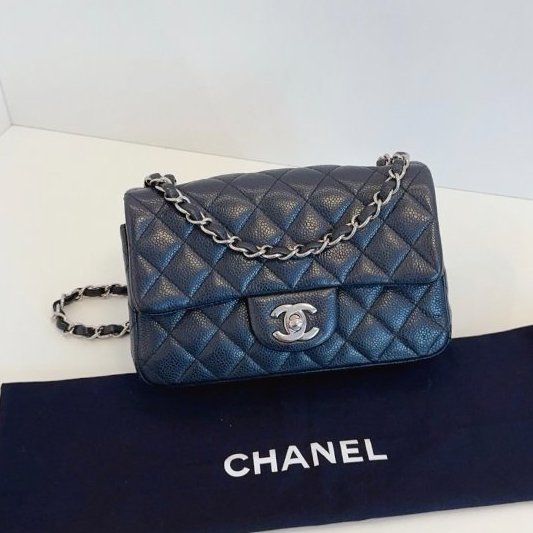 香奈兒/Chanel 魚子醬荔枝皮Classic CF大mini鏈條包-0