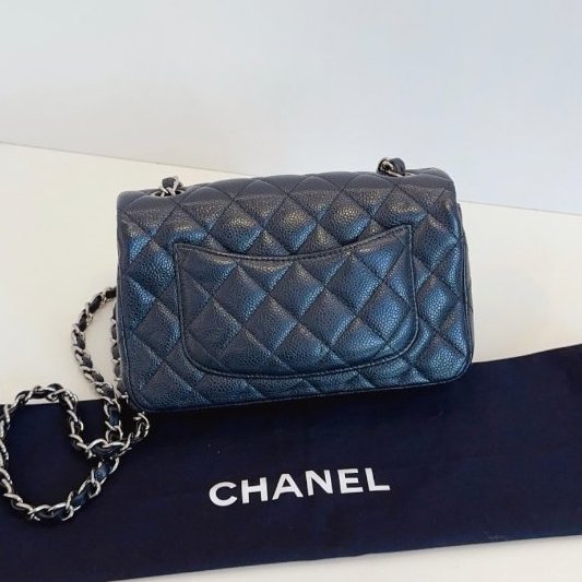 香奈兒/Chanel 魚子醬荔枝皮Classic CF大mini鏈條包-1