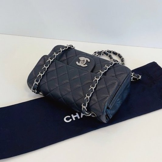 香奈兒/Chanel 魚子醬荔枝皮Classic CF大mini鏈條包-4
