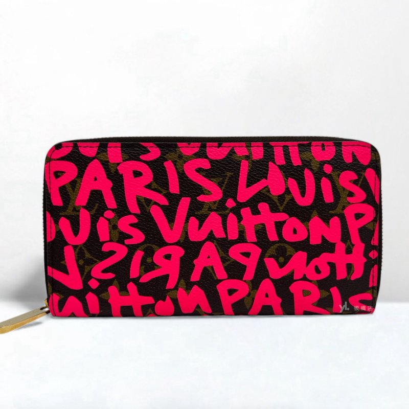 S5147-LV Graffiti Zippy粉紅塗鴉ㄇ拉長夾 M93710-0