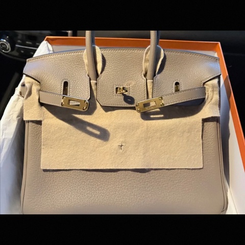Hermes birkin 25 m8銀河灰 有單 盒子 麈袋