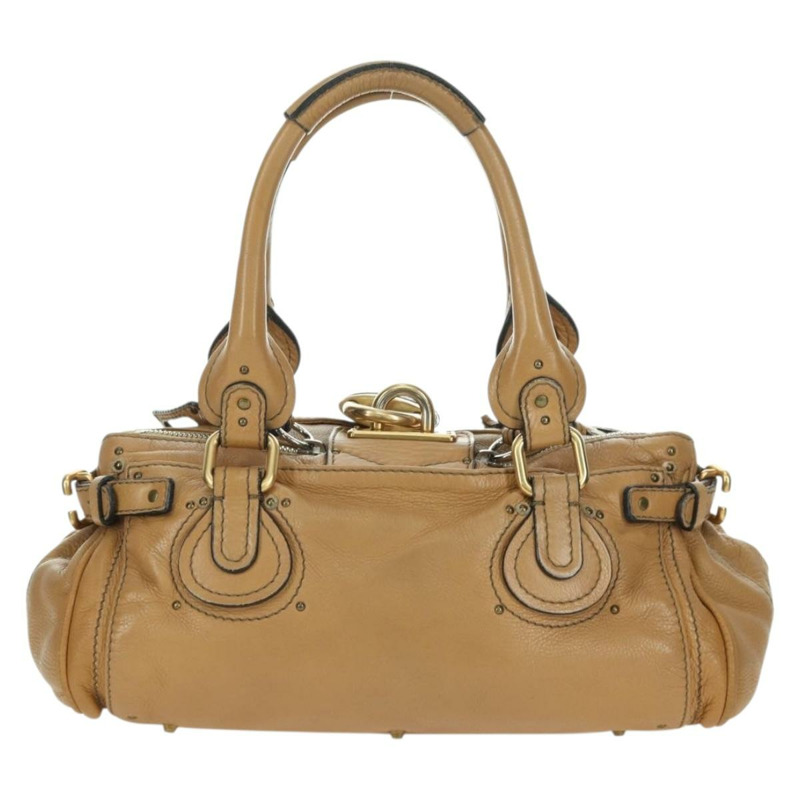 【日本直送】Chloe Paddington 手提包 皮革 米色 金色 銀色 正品 am11349V-1