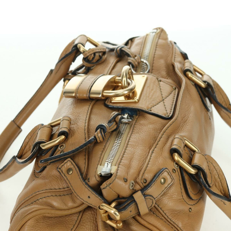 【日本直送】Chloe Paddington 手提包 皮革 米色 金色 銀色 正品 am11349V-5