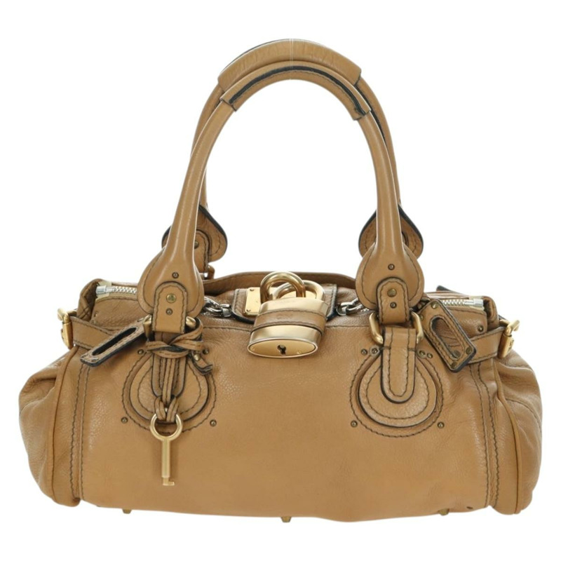 【日本直送】Chloe Paddington 手提包 皮革 米色 金色 銀色 正品 am11349V-12