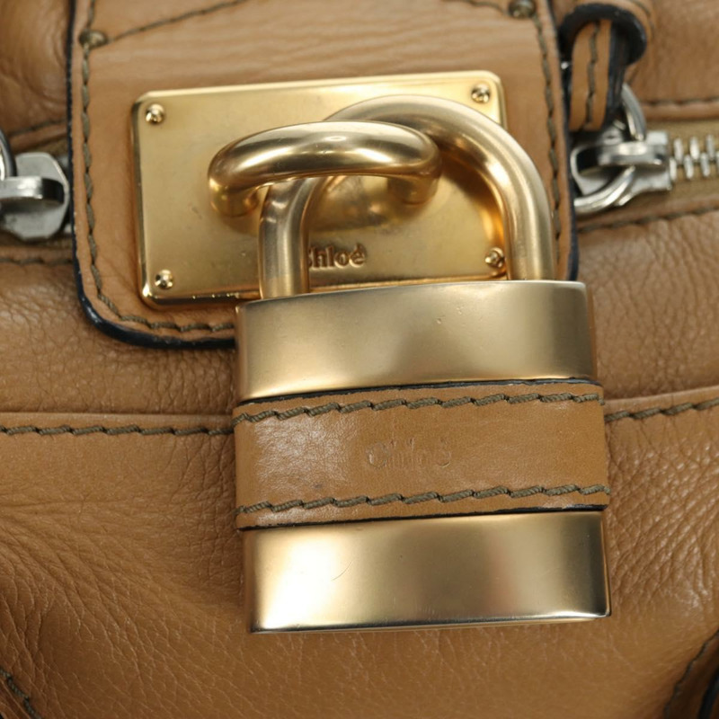 【日本直送】Chloe Paddington 手提包 皮革 米色 金色 銀色 正品 am11349V-17