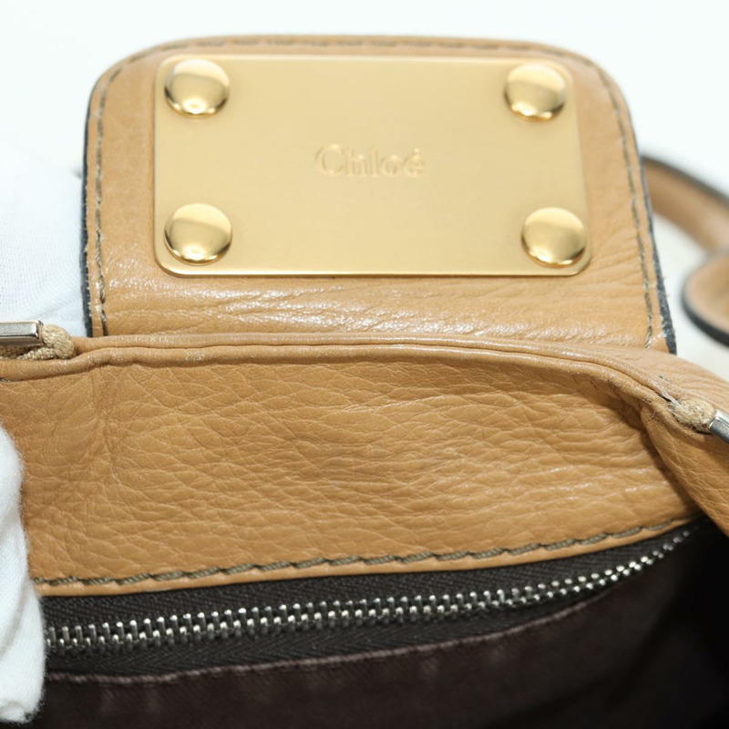 【日本直送】Chloe Paddington 手提包 皮革 米色 金色 銀色 正品 am11349V-19