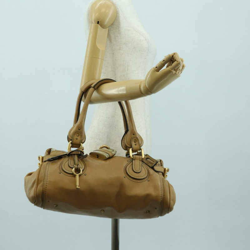 【日本直送】Chloe Paddington 手提包 皮革 米色 金色 銀色 正品 am11349V-24