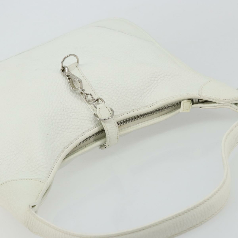 【日本直送】愛馬仕 Trim 35 肩背包，Togo 皮革，白色/銀色，正品編號 176262A-5
