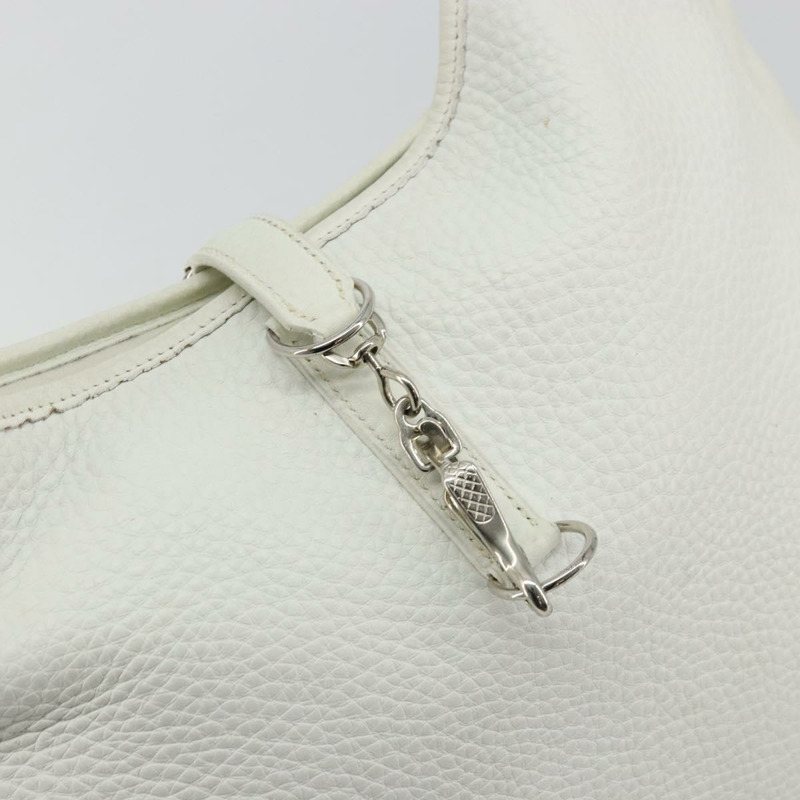 【日本直送】愛馬仕 Trim 35 肩背包，Togo 皮革，白色/銀色，正品編號 176262A-17