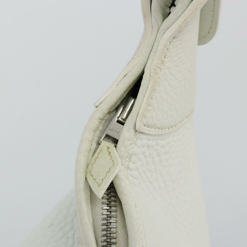 【日本直送】愛馬仕 Trim 35 肩背包，Togo 皮革，白色/銀色，正品編號 176262A-18