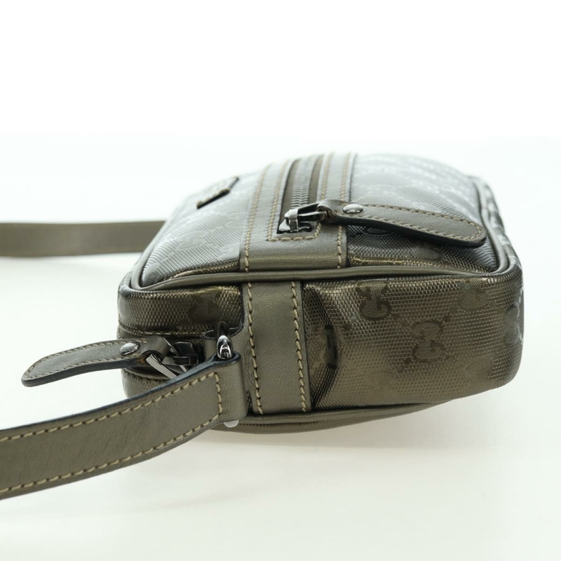 【日本直送】GUCCI GG Implementation 單肩包 PVC 灰色銀色 201447 Auth am11476V-2