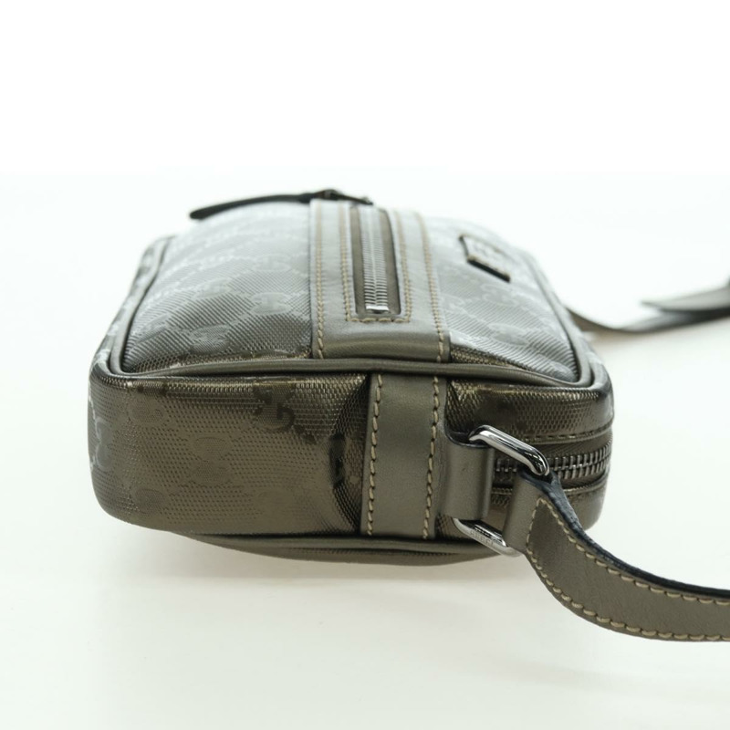 【日本直送】GUCCI GG Implementation 單肩包 PVC 灰色銀色 201447 Auth am11476V-3