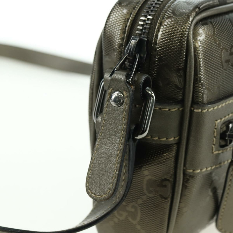 【日本直送】GUCCI GG Implementation 單肩包 PVC 灰色銀色 201447 Auth am11476V-8