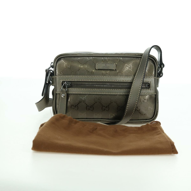 【日本直送】GUCCI GG Implementation 單肩包 PVC 灰色銀色 201447 Auth am11476V-11