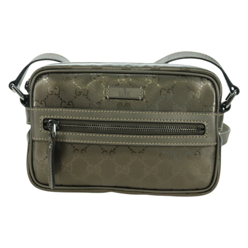 【日本直送】GUCCI GG Implementation 單肩包 PVC 灰色銀色 201447 Auth am11476V-12