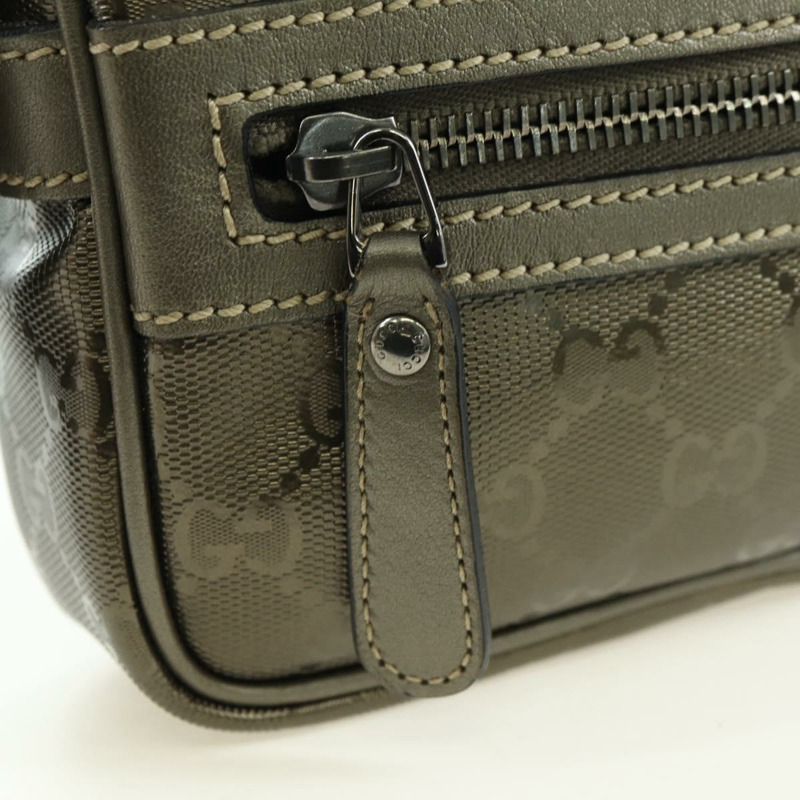 【日本直送】GUCCI GG Implementation 單肩包 PVC 灰色銀色 201447 Auth am11476V-18