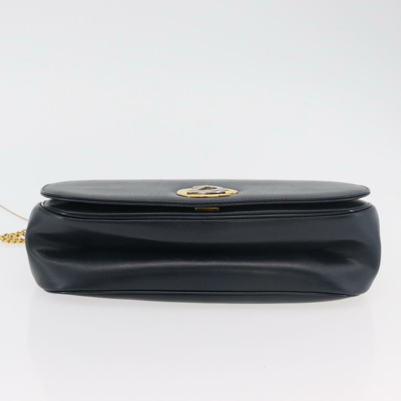 【日本直送】Christian Dior 鏈條肩背包 皮革 海軍藍 金色 正品 am11468A-4