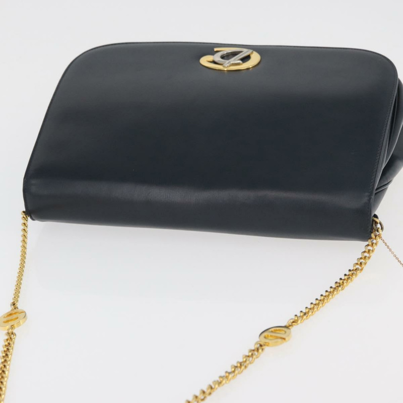 【日本直送】Christian Dior 鏈條肩背包 皮革 海軍藍 金色 正品 am11468A-5