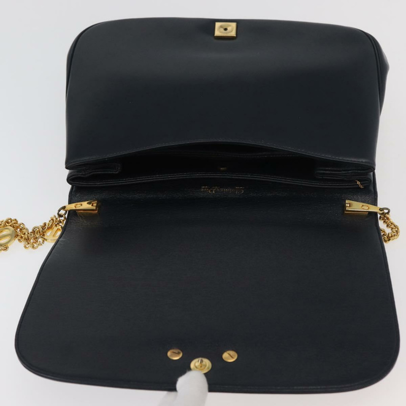 【日本直送】Christian Dior 鏈條肩背包 皮革 海軍藍 金色 正品 am11468A-9