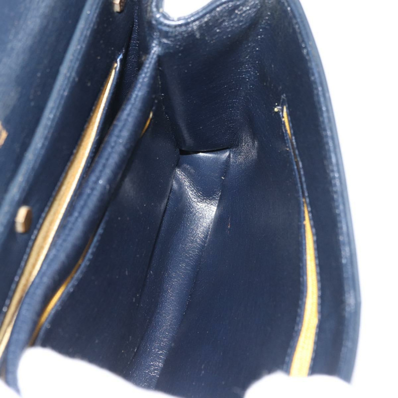 【日本直送】Christian Dior 鏈條肩背包 皮革 海軍藍 金色 正品 am11468A-18