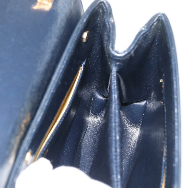 【日本直送】Christian Dior 鏈條肩背包 皮革 海軍藍 金色 正品 am11468A-21