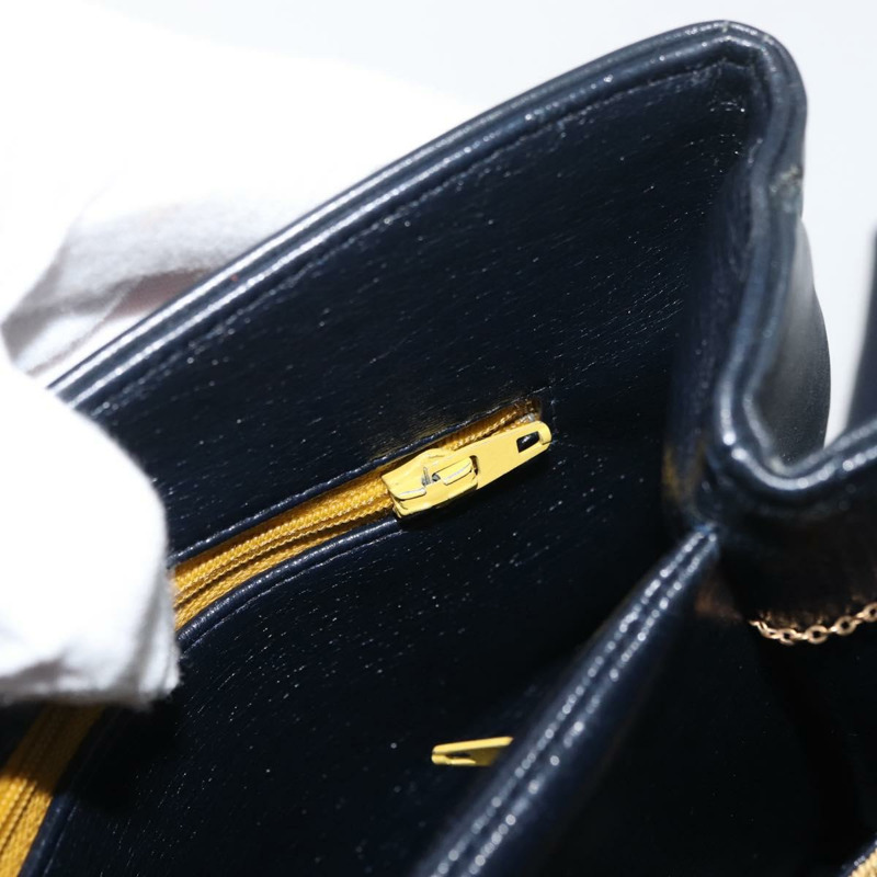 【日本直送】Christian Dior 鏈條肩背包 皮革 海軍藍 金色 正品 am11468A-23