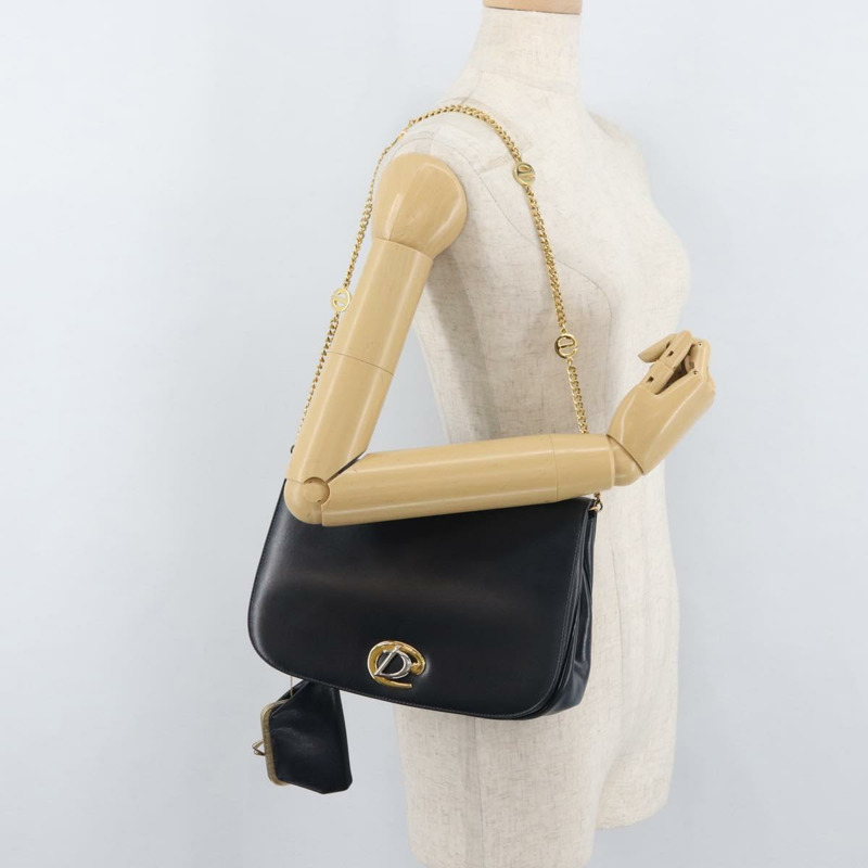 【日本直送】Christian Dior 鏈條肩背包 皮革 海軍藍 金色 正品 am11468A-28