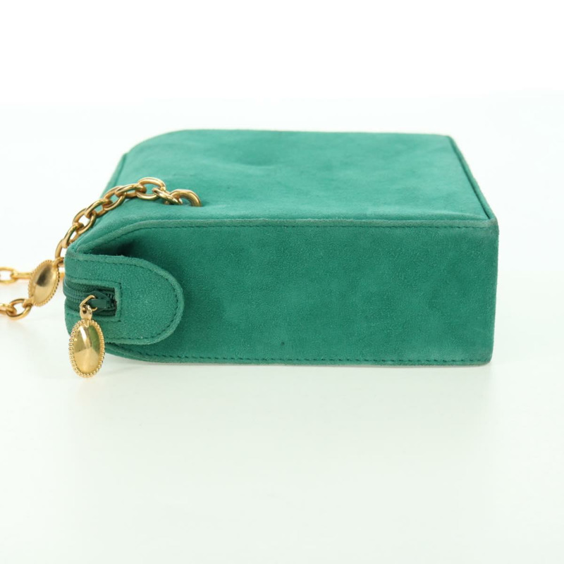 【日本直送】Christian Dior 鏈條肩背包 絨面革 綠色 金色 正品 BA12278V-2