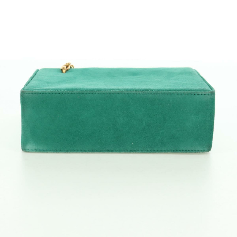 【日本直送】Christian Dior 鏈條肩背包 絨面革 綠色 金色 正品 BA12278V-4