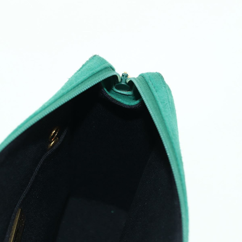 【日本直送】Christian Dior 鏈條肩背包 絨面革 綠色 金色 正品 BA12278V-17