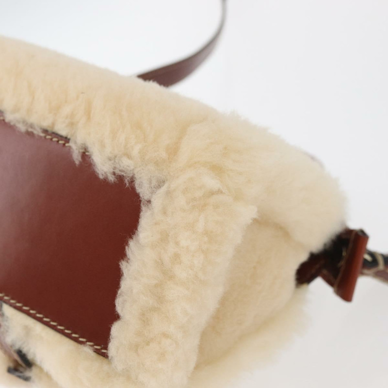 【日本直送】Chloe Edith 手提包，毛絨兩用款，米色金色，正品 176971A-18