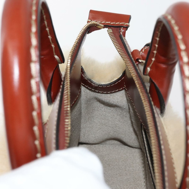 【日本直送】Chloe Edith 手提包，毛絨兩用款，米色金色，正品 176971A-22