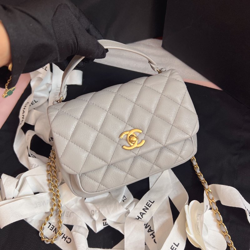 近新品 香奈兒/Chanel 迷你清冷灰郵差包 手提鏈條包-5