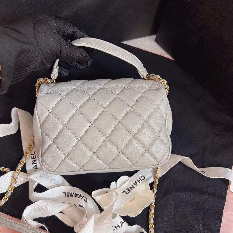 近新品 香奈兒/Chanel 迷你清冷灰郵差包 手提鏈條包-6